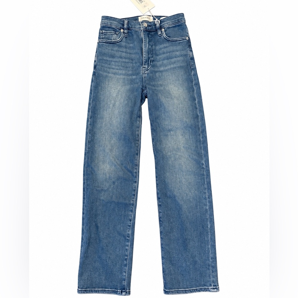 Frame Denim Le Sleek Straight Jeans — Mid Blue Reign